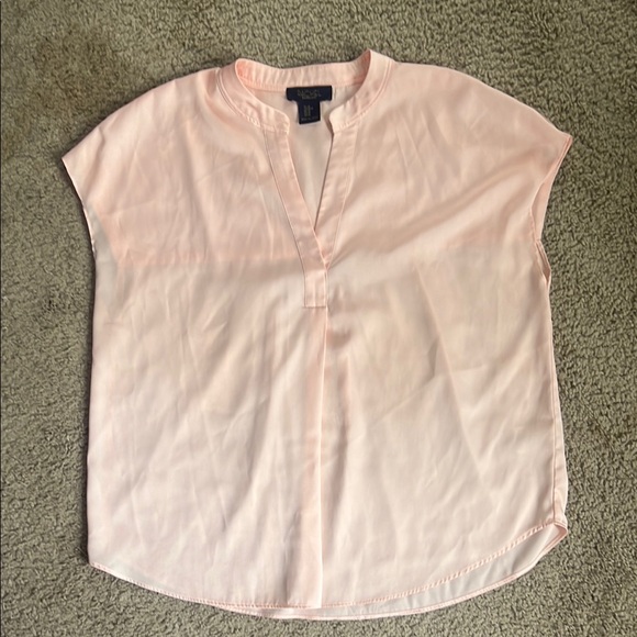 RACHEL Rachel Roy Pink Boxy V-Neck Cap Sleeve Blouse - Picture 1 of 3